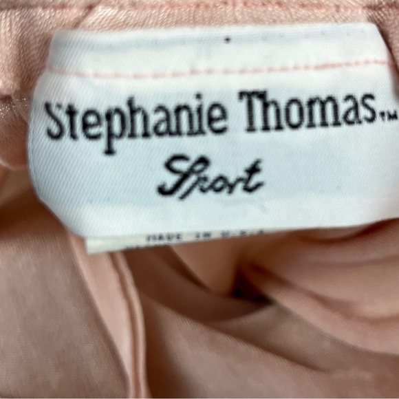 STEPHANIE THOMAS Blush Pink Midi Skirt Sz 20 Swing Shimmer Acetate Made in USA - Picture 11 of 15